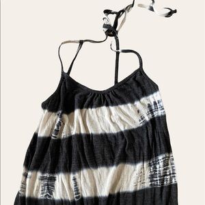 Lucky Brand gray cream tie-dye knit maxi DRESS- XS
